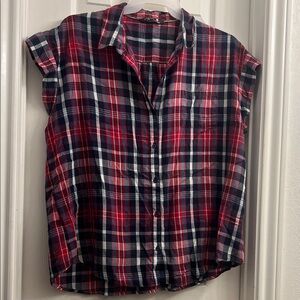 Riders by Lee Red and Blue Plaid Blouse